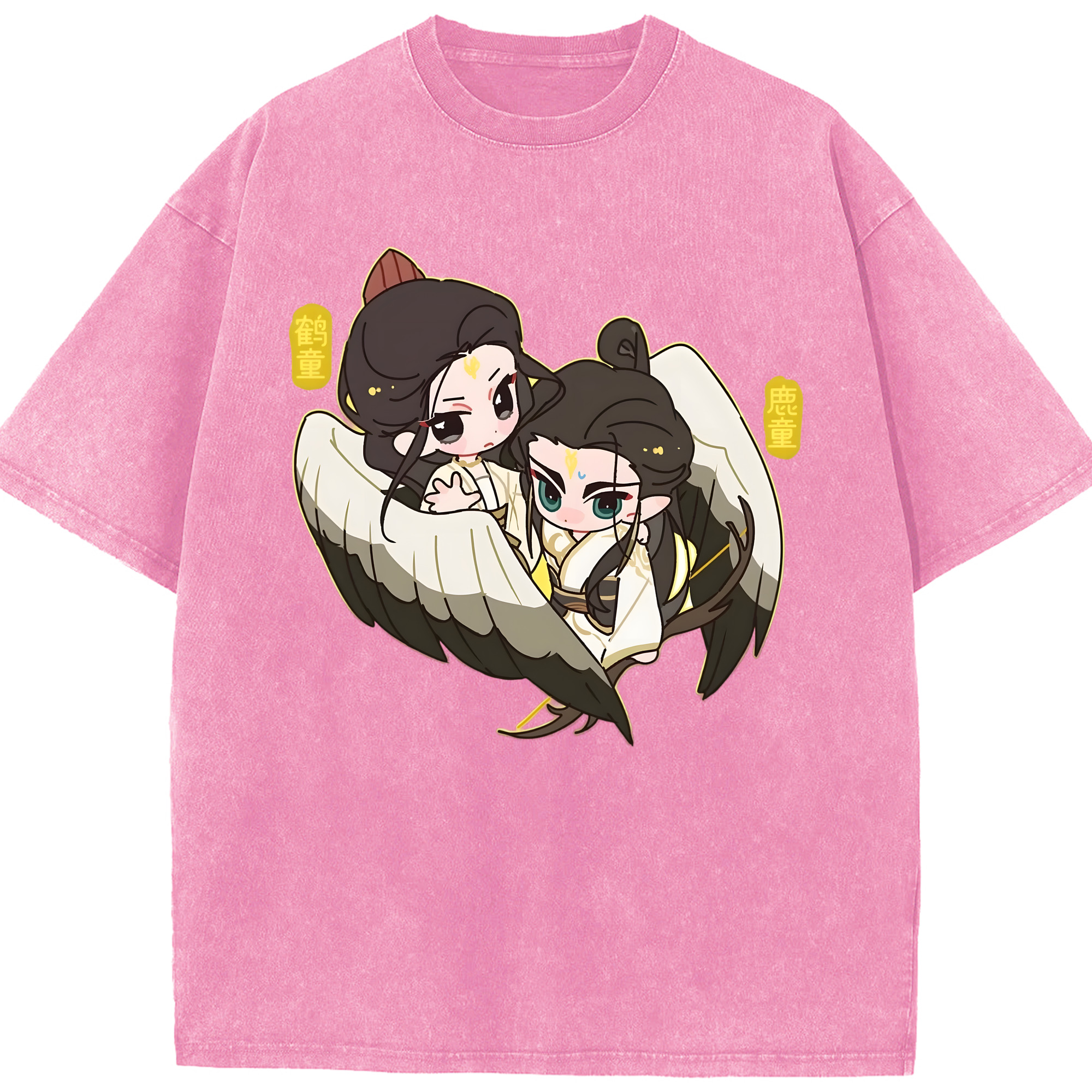（画像用） Ne Zha 2 ナタ 魔童の大暴れ 綿100% ヴィンテージ風 半袖Tシャツ（フロントプリント）